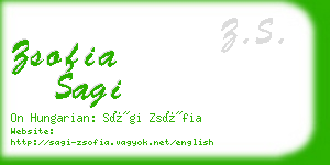 zsofia sagi business card